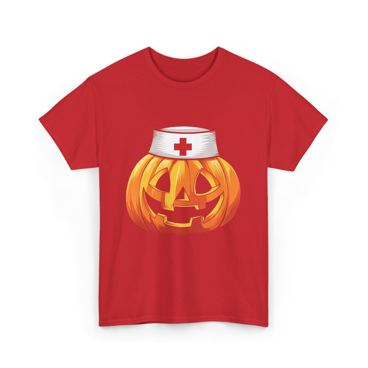 Pumpkin Nurse Halloween Costume T-Shirt - Red