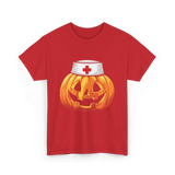 Pumpkin Nurse Halloween Costume T-Shirt - Red