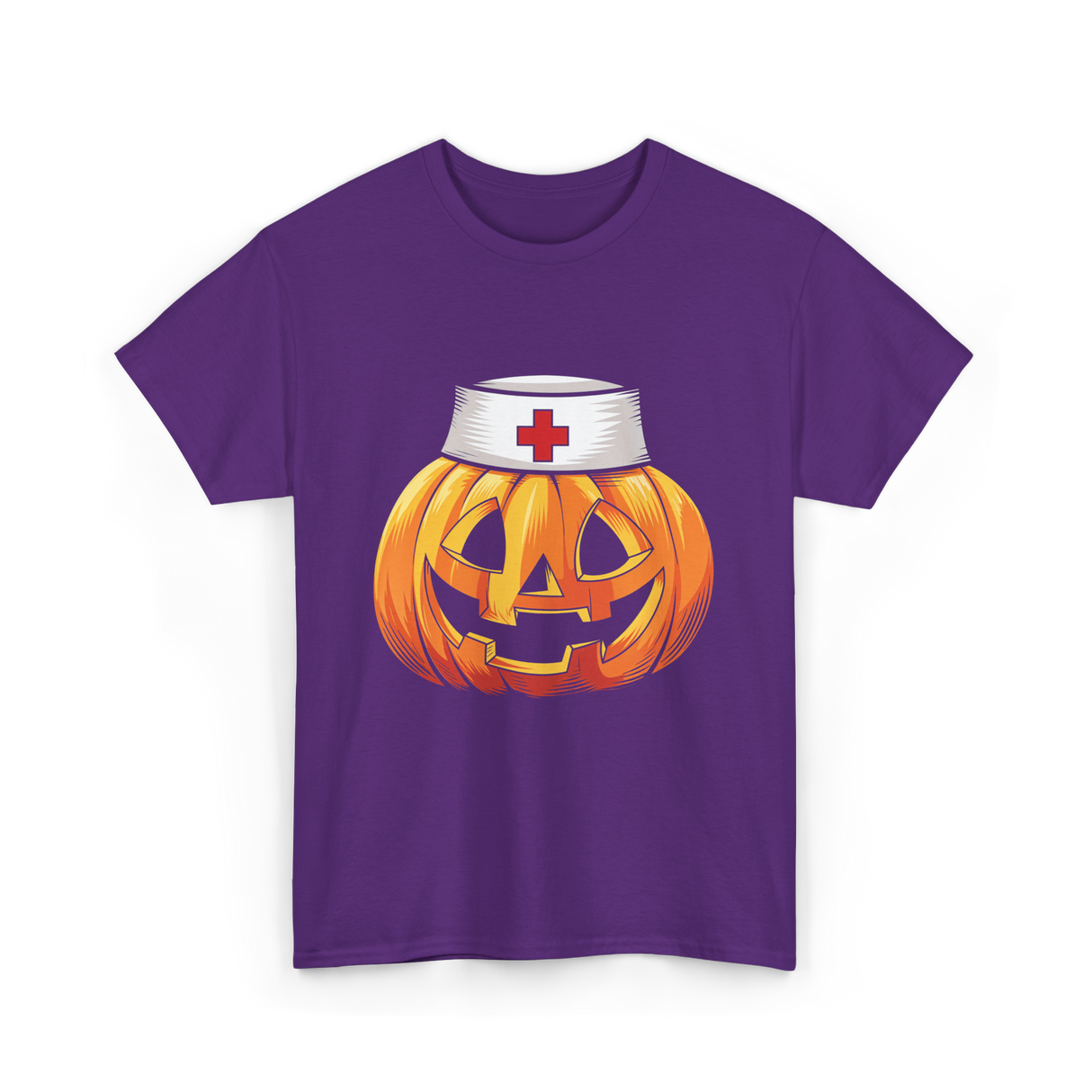 Pumpkin Nurse Halloween Costume T-Shirt - Purple