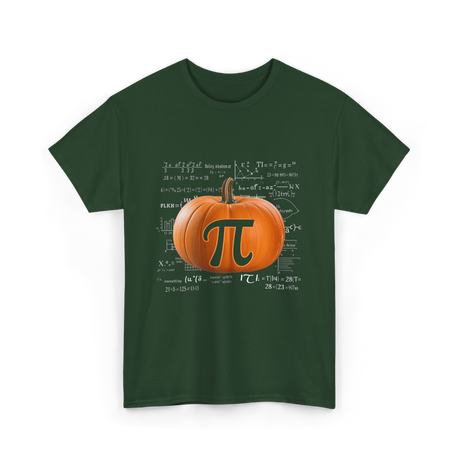 Pumpkin Pi Math Pumpkin T-Shirt - Forest Green