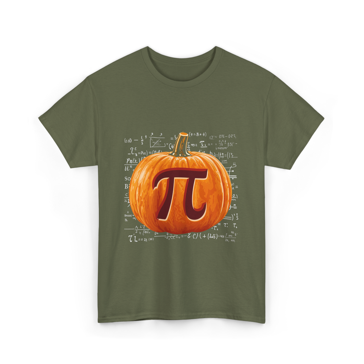 Pumpkin Pi Math Pumpkin T-Shirt - Military Green