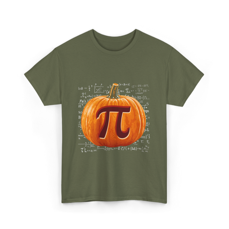 Pumpkin Pi Math Pumpkin T-Shirt - Military Green