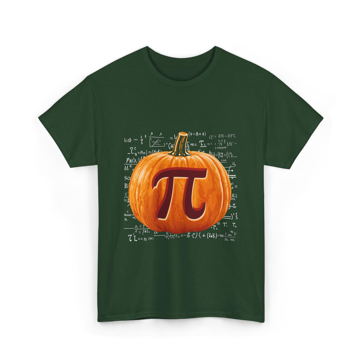 Pumpkin Pi Math Pumpkin T-Shirt - Forest Green