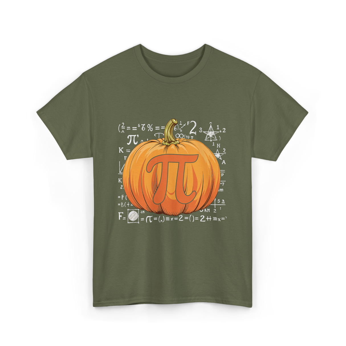 Pumpkin Pi Math Pumpkin T-Shirt - Military Green