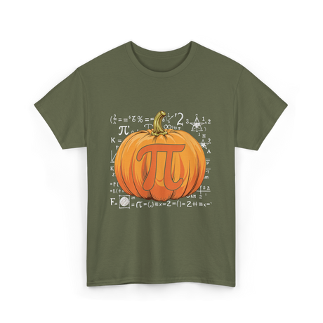 Pumpkin Pi Math Pumpkin T-Shirt - Military Green