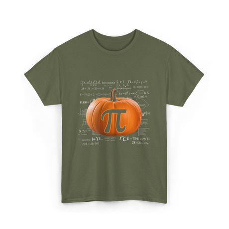 Pumpkin Pi Math Pumpkin T-Shirt - Military Green