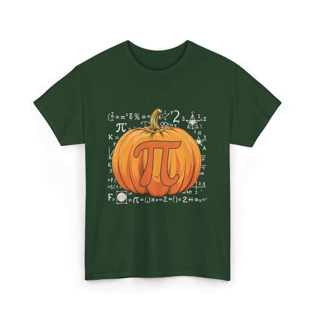 Pumpkin Pi Math Pumpkin T-Shirt - Forest Green