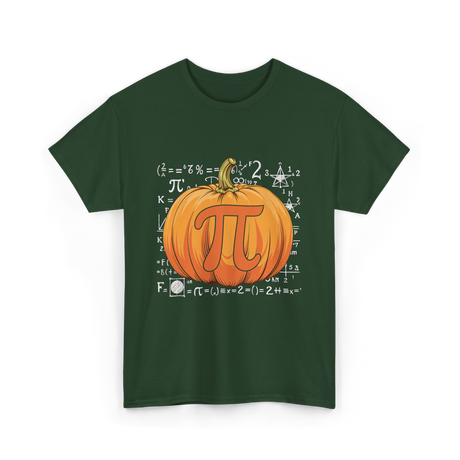 Pumpkin Pi Math Pumpkin T-Shirt - Forest Green