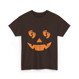Pumpkin Smiley Halloween T-Shirt - Dark Chocolate