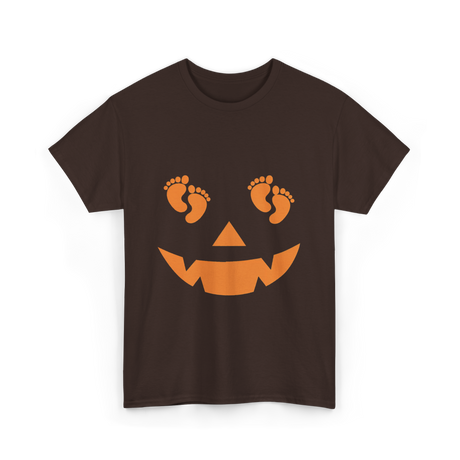 Pumpkin Smiley Halloween T-Shirt - Dark Chocolate