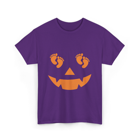 Pumpkin Smiley Halloween T-Shirt - Purple