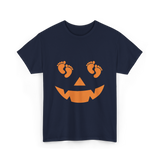 Pumpkin Smiley Halloween T-Shirt - Navy