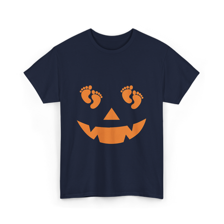 Pumpkin Smiley Halloween T-Shirt - Navy
