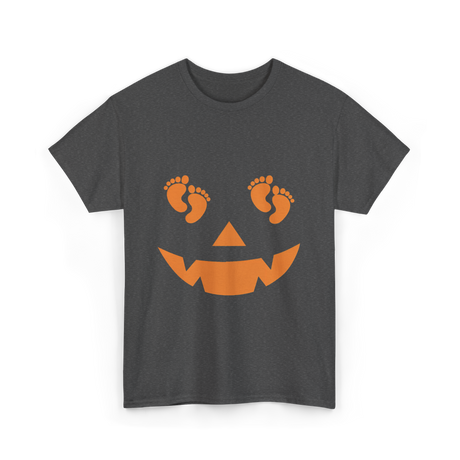 Pumpkin Smiley Halloween T-Shirt - Dark Heather