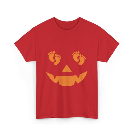 Pumpkin Smiley Halloween T-Shirt - Red