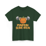 Pumpkin Some Iron Halloween Fitness T-Shirt - Forest Green