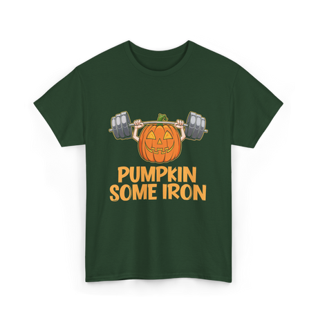 Pumpkin Some Iron Halloween Fitness T-Shirt - Forest Green