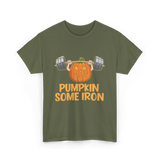 Pumpkin Some Iron Halloween Fitness T-Shirt - Military Green