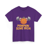 Pumpkin Some Iron Halloween Fitness T-Shirt - Purple