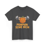 Pumpkin Some Iron Halloween Fitness T-Shirt - Dark Heather