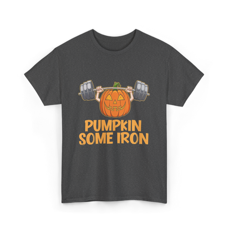 Pumpkin Some Iron Halloween Fitness T-Shirt - Dark Heather