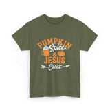 Pumpkin Spice Jesus Christ Faith T-Shirt - Military Green