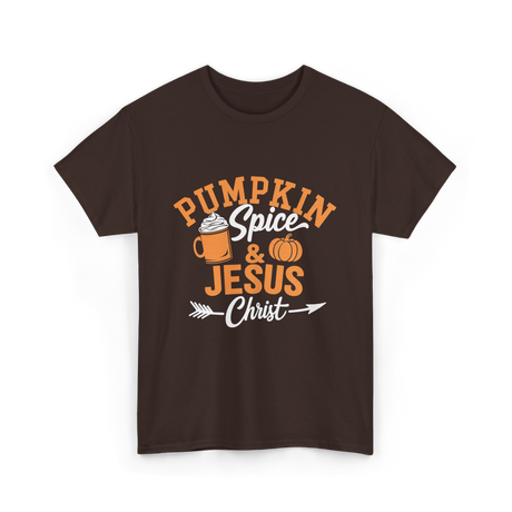 Pumpkin Spice Jesus Christ Faith T-Shirt - Dark Chocolate