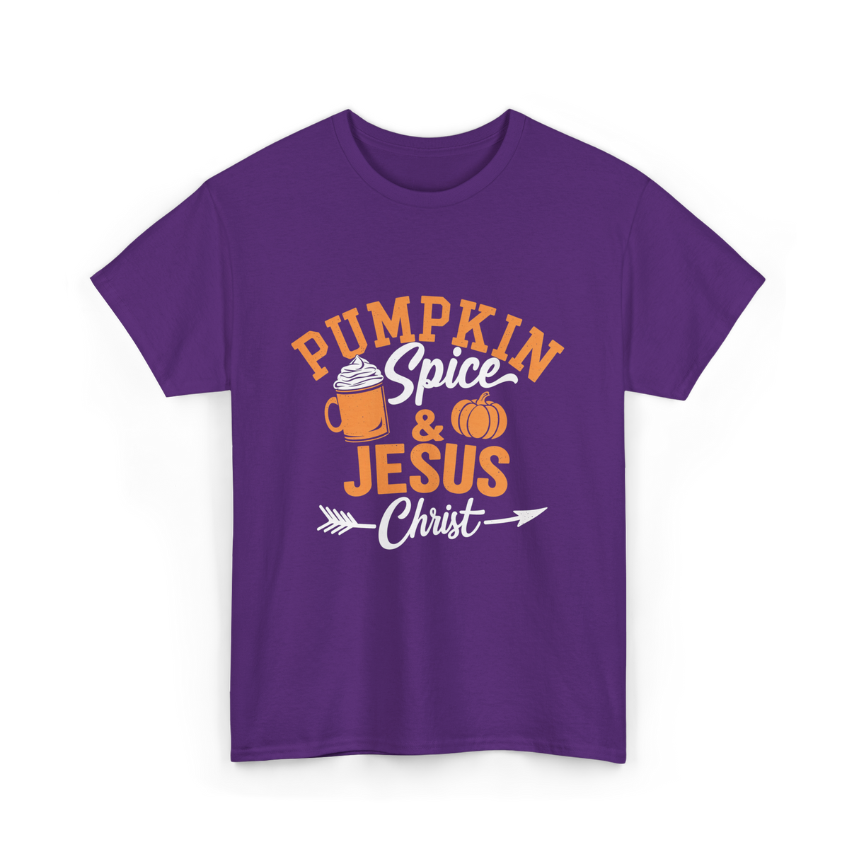 Pumpkin Spice Jesus Christ Faith T-Shirt - Purple