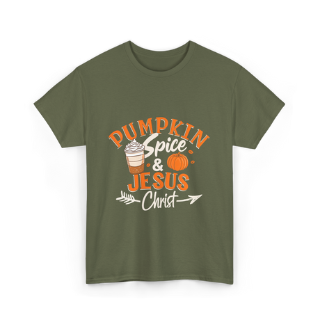 Pumpkin Spice Jesus Christ T-Shirt - Military Green