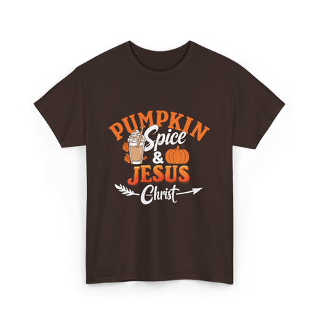 Pumpkin Spice Jesus Fall T-Shirt - Dark Chocolate