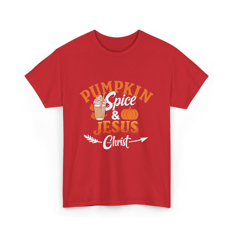 Pumpkin Spice Jesus Fall T-Shirt - Red