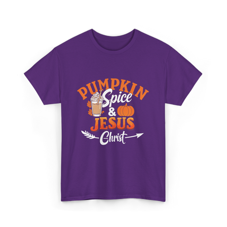 Pumpkin Spice Jesus Fall T-Shirt - Purple