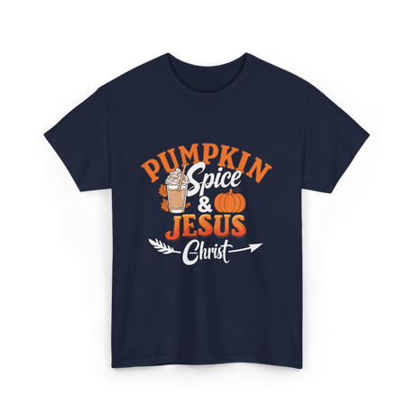 Pumpkin Spice Jesus Fall T-Shirt - Navy