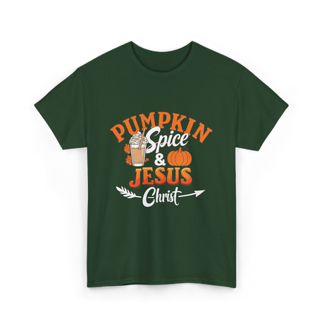 Pumpkin Spice Jesus Fall T-Shirt - Forest Green