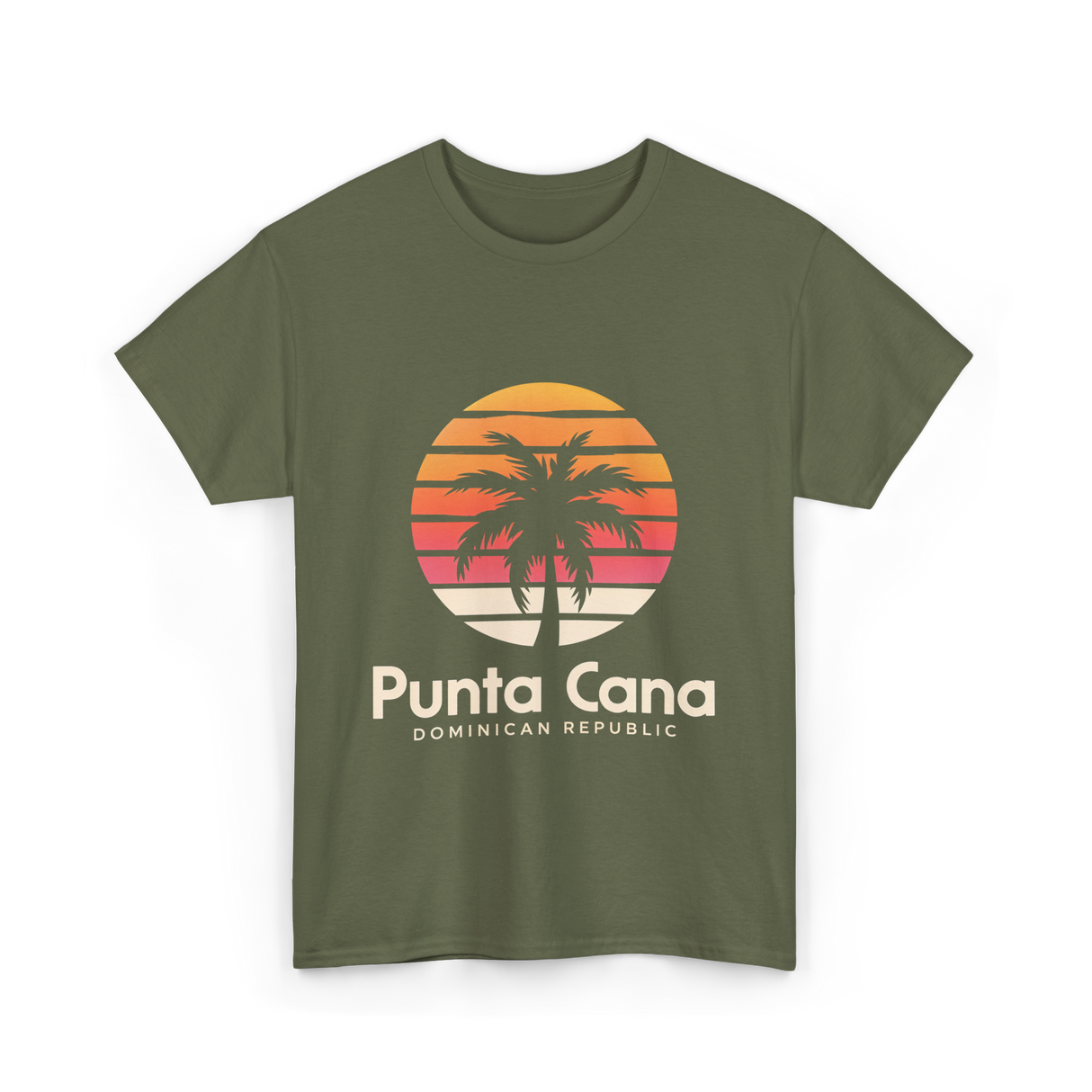 Punta Cana Dominican Republic Travel T-Shirt - Military Green