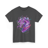 Purple Horse Unicorn Art T-Shirt - Dark Heather