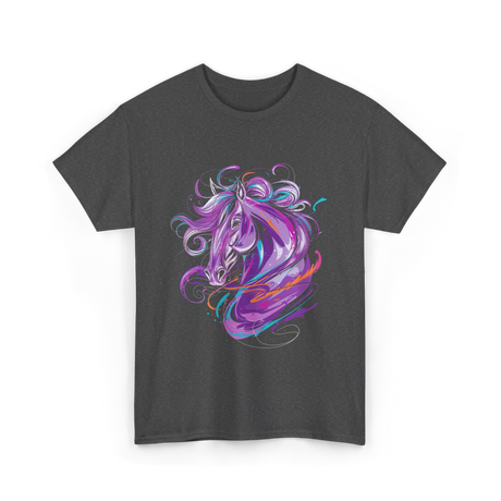 Purple Horse Unicorn Art T-Shirt - Dark Heather