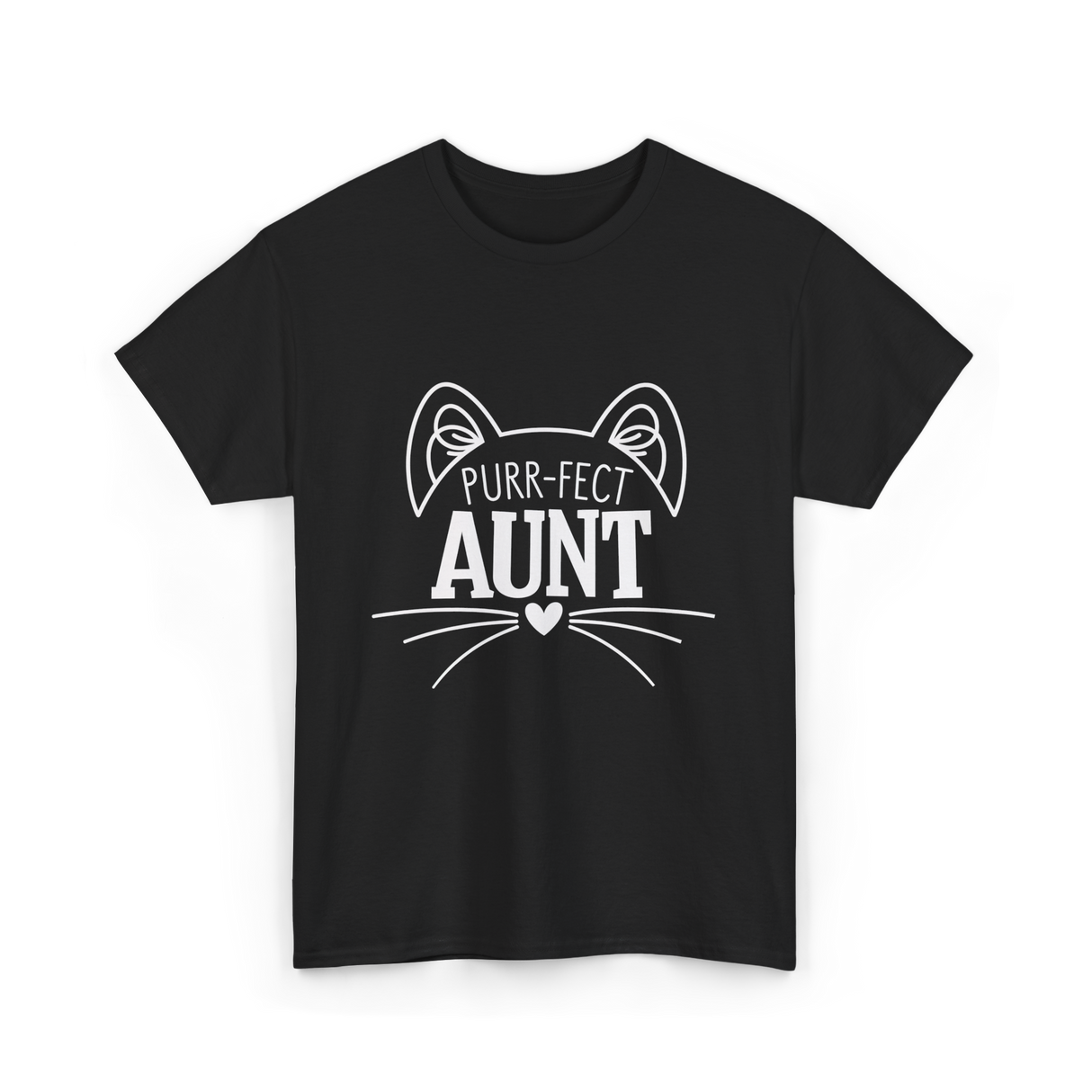 Purr-fect Aunt Cat Lover T-Shirt - Black