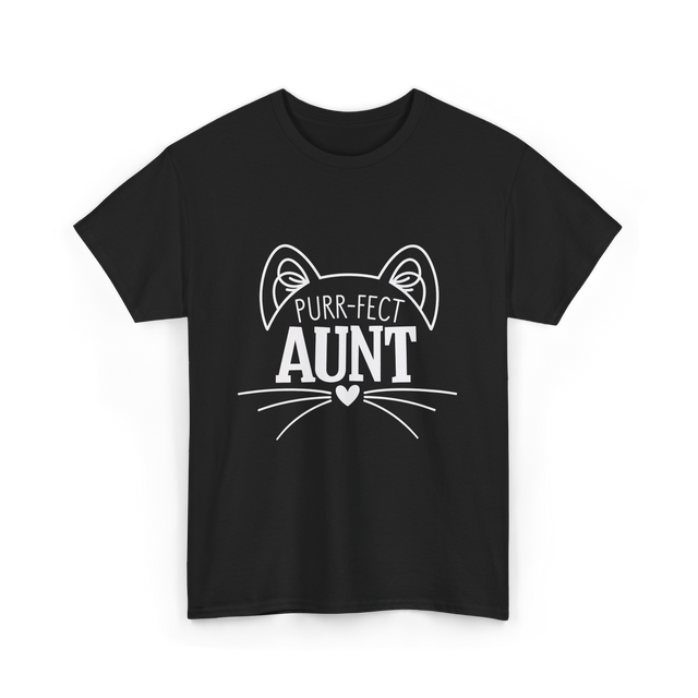 Purr-fect Aunt Cat Lover T-Shirt - Black