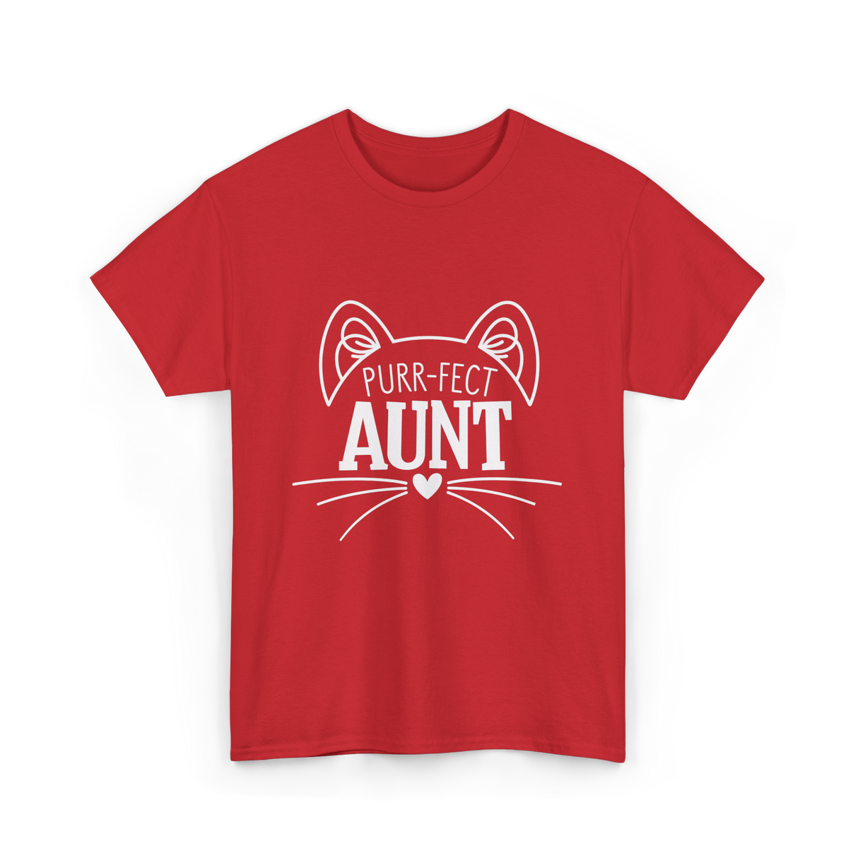 Purr-fect Aunt Cat Lover T-Shirt - Red