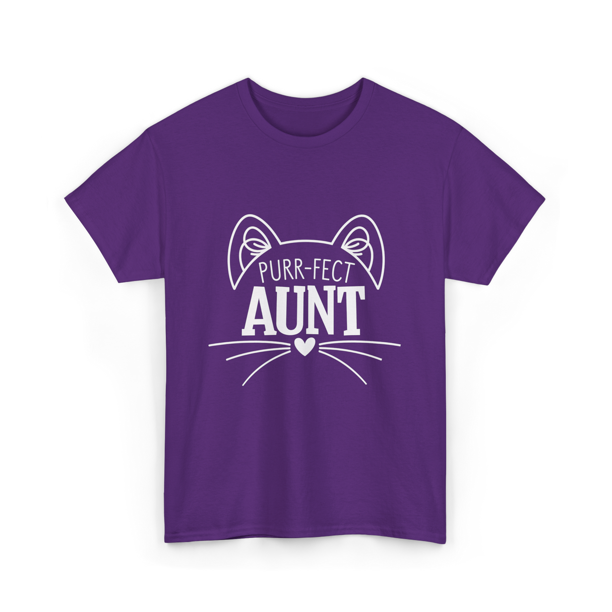 Purr-fect Aunt Cat Lover T-Shirt - Purple