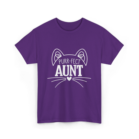 Purr-fect Aunt Cat Lover T-Shirt - Purple