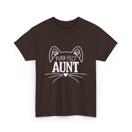 Purr-fect Aunt Cat Lover T-Shirt - Dark Chocolate