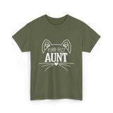 Purr-fect Aunt Cat Lover T-Shirt - Military Green