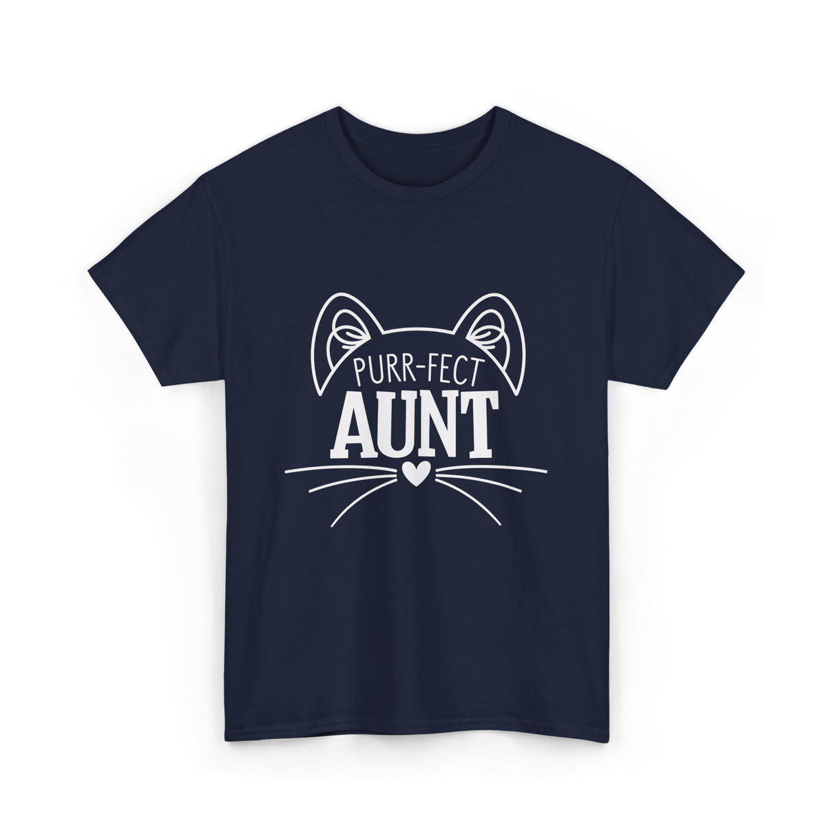 Purr-fect Aunt Cat Lover T-Shirt - Navy