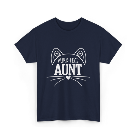 Purr-fect Aunt Cat Lover T-Shirt - Navy