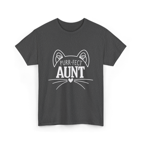 Purr-fect Aunt Cat Lover T-Shirt - Dark Heather