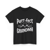 Purr-fect Grandma Cat Lover T-Shirt - Black