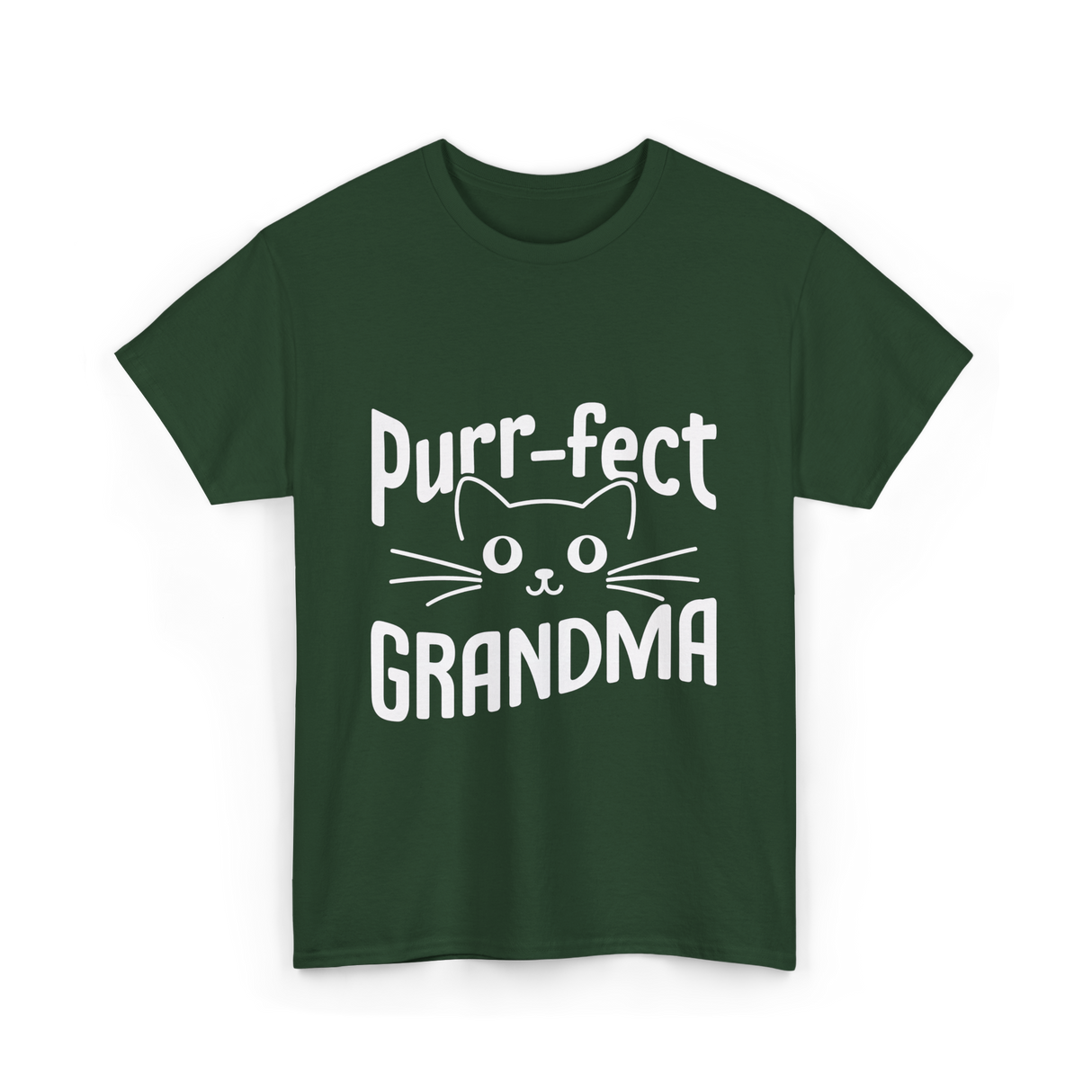 Purr-fect Grandma Cat Lover T-Shirt - Forest Green