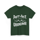 Purr-fect Grandma Cat Lover T-Shirt - Forest Green